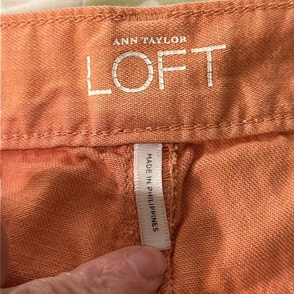 ANN TAYLOR LOFT Boyfriend Jeans Denim Pink Peach Colored Roll Up Cuffed Sz 26/2 - Picture 8 of 9